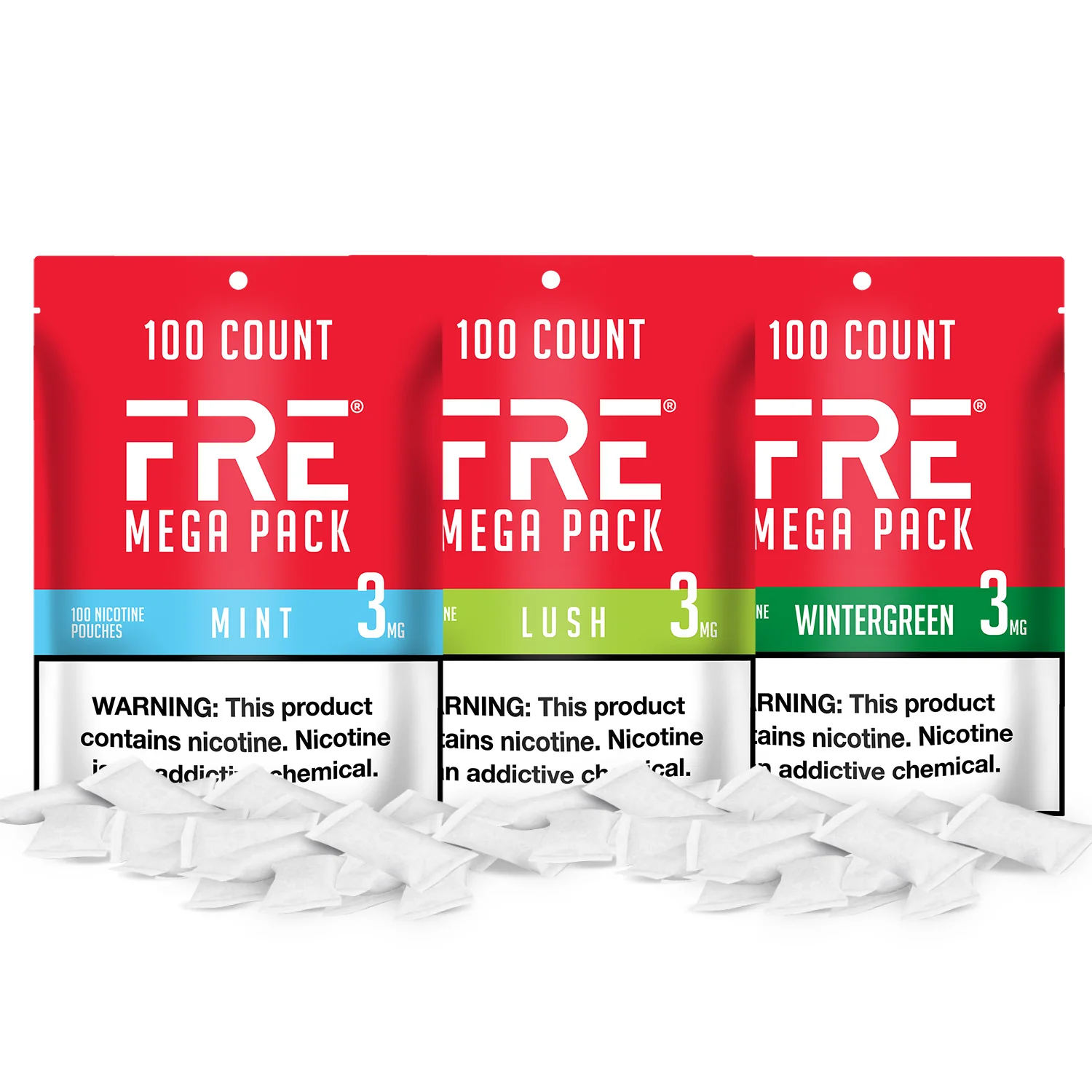 FRE Flavored Nicotine White Pouches